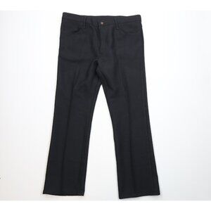 Vintage 90s Wrangler Mens 38x30 Knit Flared Wide Leg Western Chino Pants Black